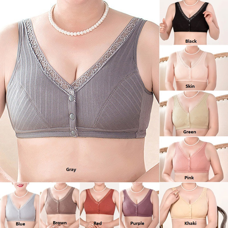Cotton Front Button Thin Bra (2PCS)