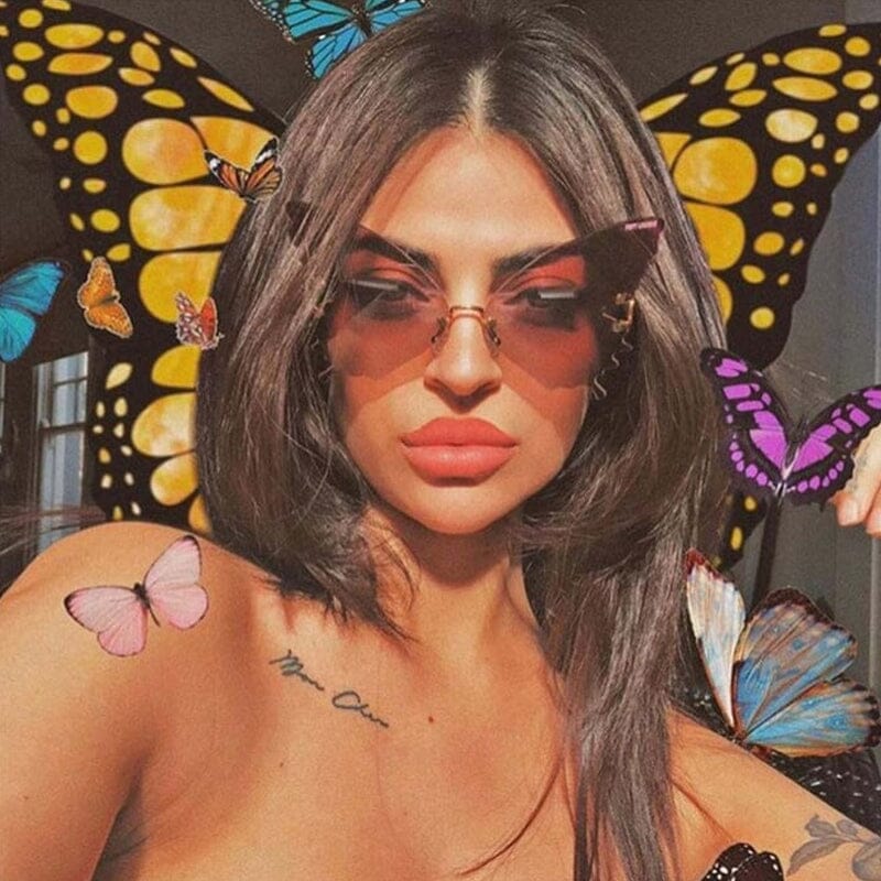 Diamond butterfly Gradient Sunglasses