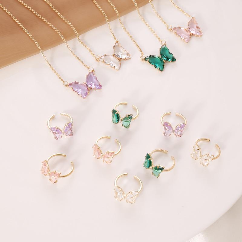Fashion and Fresh Butterfly Necklace and Ring