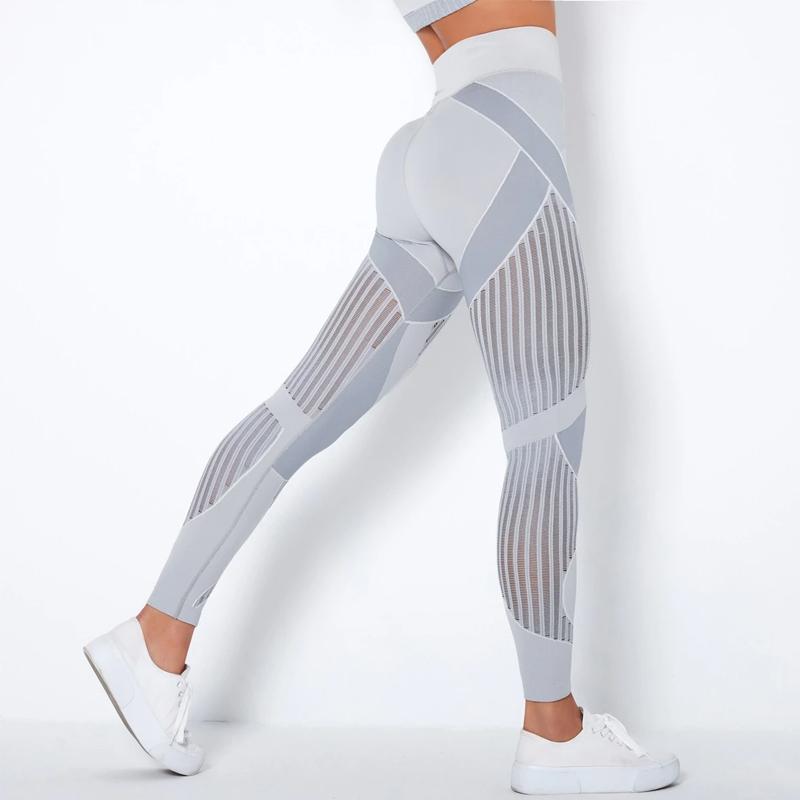 Seamless Knitted Striped Yoga Pants