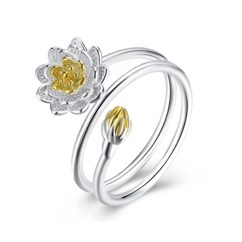 Comfybear™ Double Lotus Flower Charm Ring