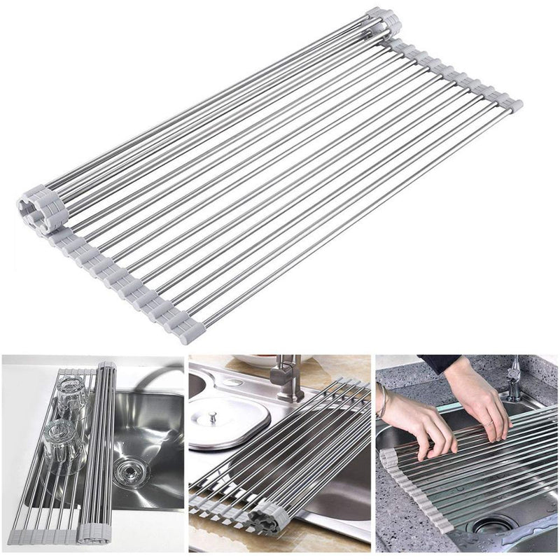 Comfybear™Foldable stainless Steel Roll Up Dish Drying Rack