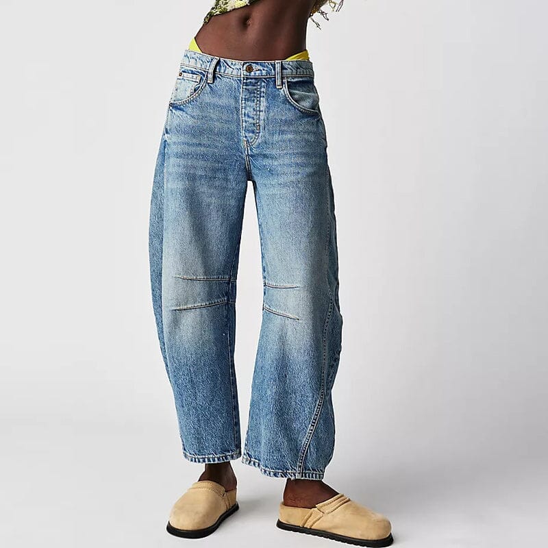 Mid-Rise Barrel Jeans