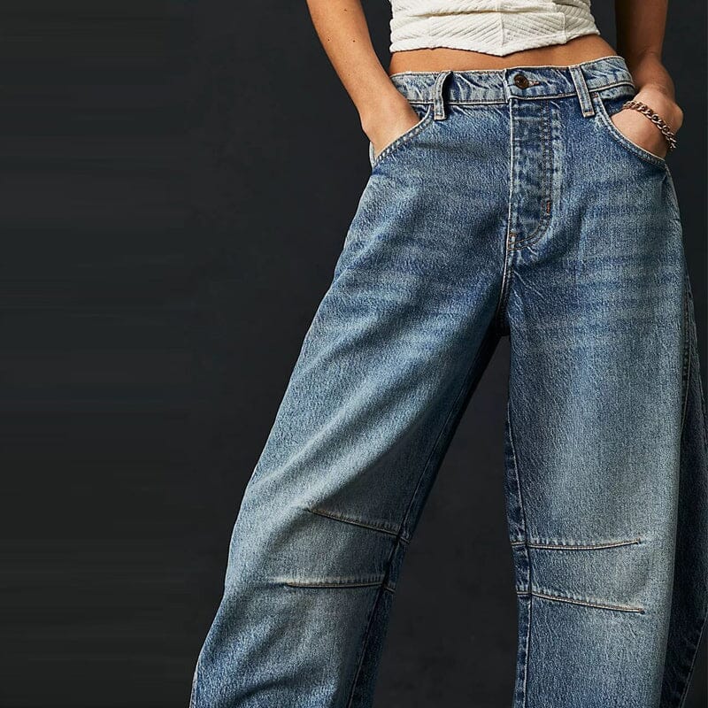Mid-Rise Barrel Jeans
