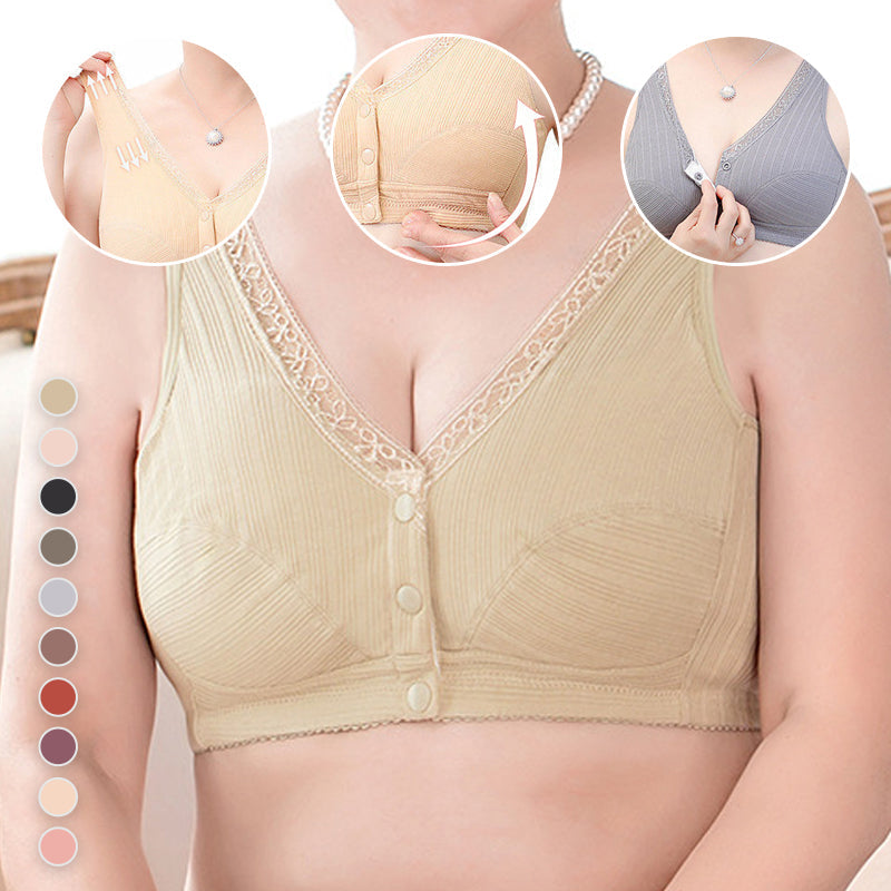 Cotton Front Button Thin Bra (2PCS)