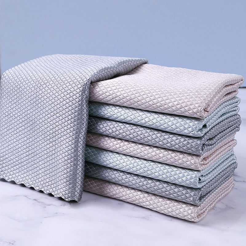 Fish Scale Microfiber Polishing Cleaning Cloth 5 Pcs