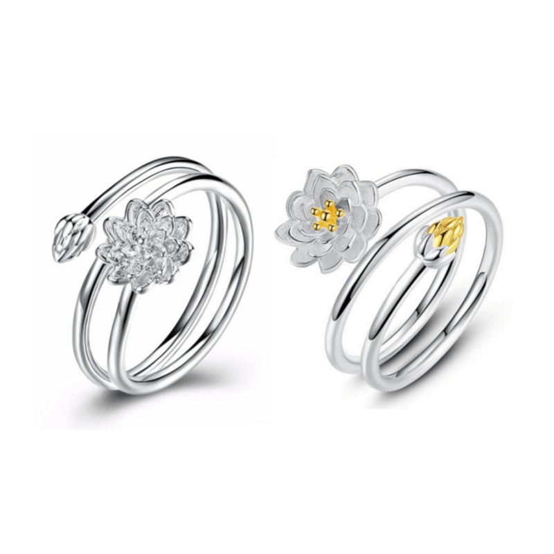 Comfybear™ Double Lotus Flower Charm Ring