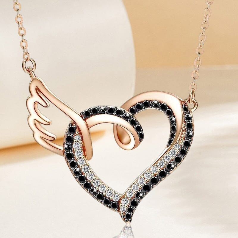 I’ll Hold You in My Heart Until I Can Hold You in Heaven Black Diamond Necklace