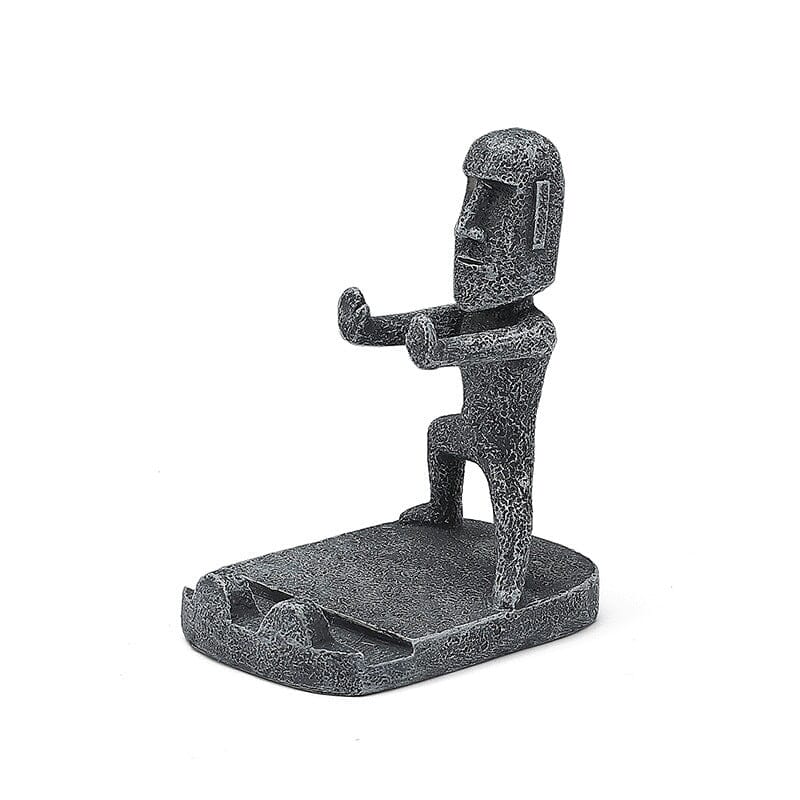 Stone statue phone holder