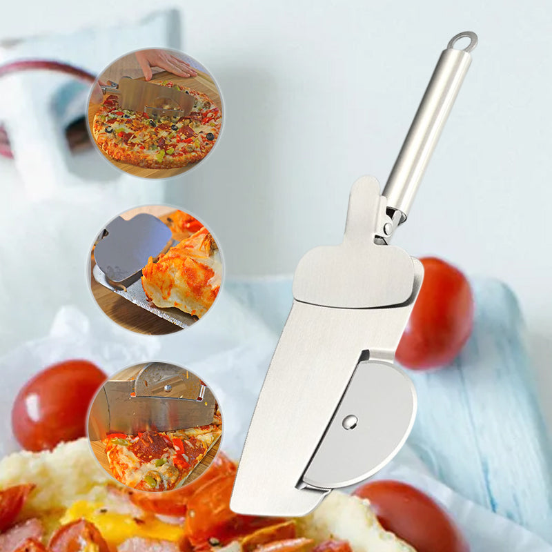 4-in-1 Stainless Steel Pizza Wheel Slicer for Pizza
