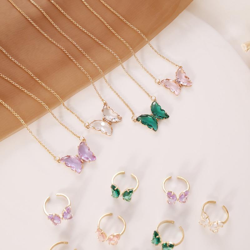 Fashion and Fresh Butterfly Necklace and Ring