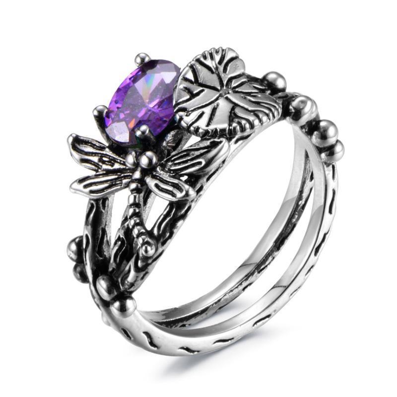 Dragonfly lotus ring