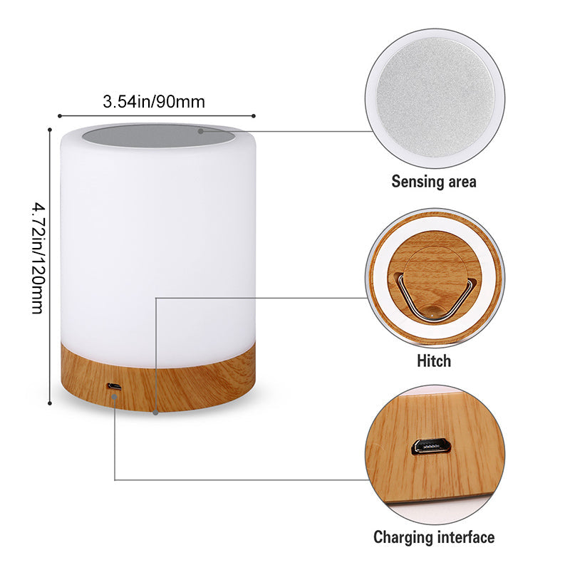 LED Colorful Creative Wood Grain Rechargeable Night Light