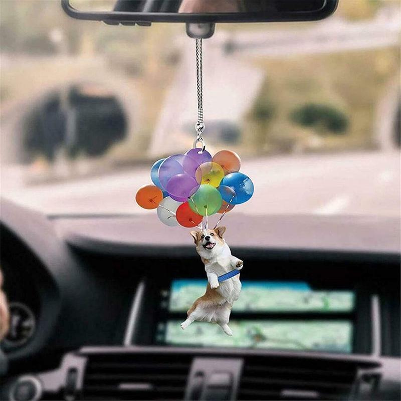 Dog Fly With Bubbles Car Hanging Ornament