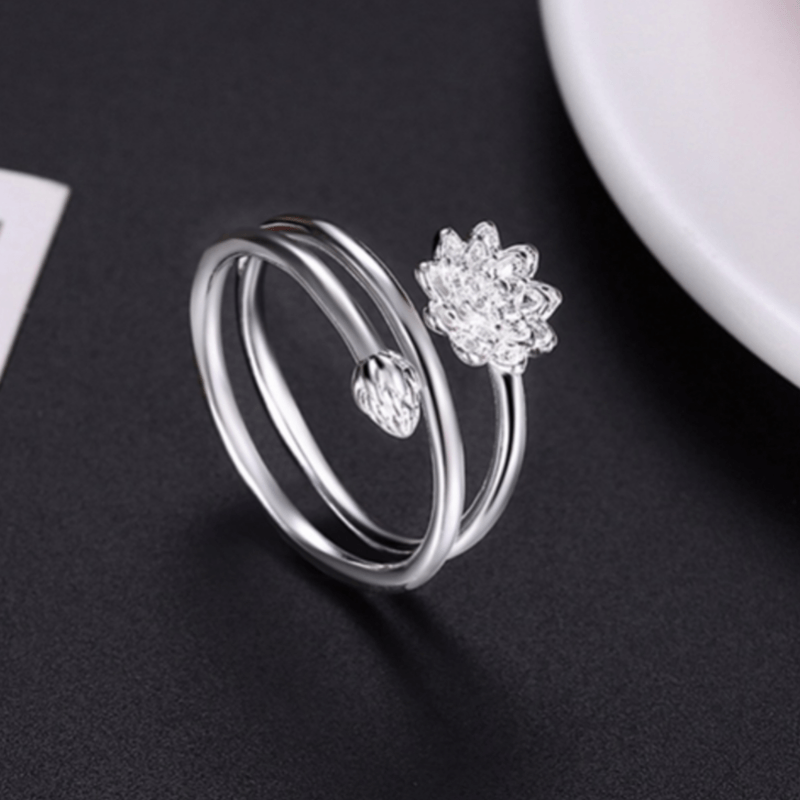 Comfybear™ Double Lotus Flower Charm Ring