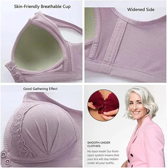 Front Button Breathable Skin-Friendly Bra