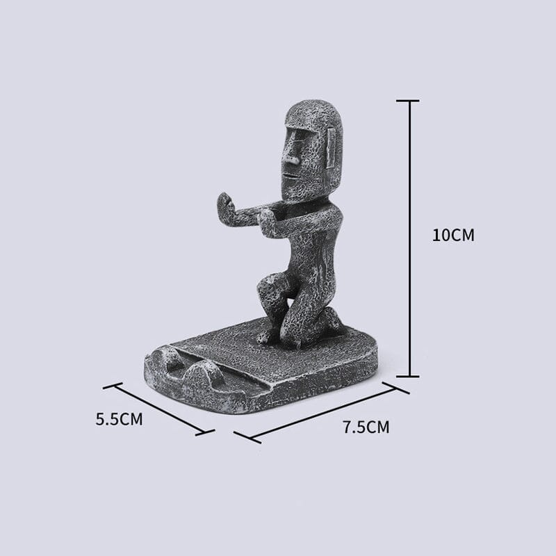 Stone statue phone holder