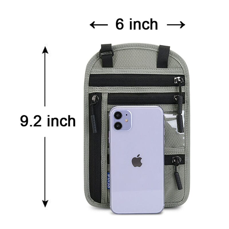 Travel Neck Pouch Neck Wallet with RFID Blocking Passport Holder