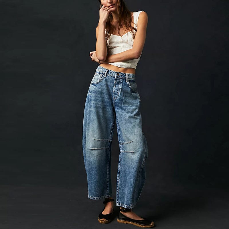 Mid-Rise Barrel Jeans