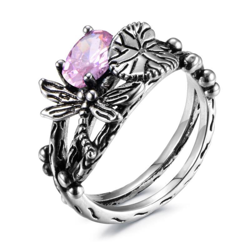 Dragonfly lotus ring