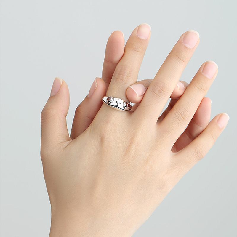 Red Garnet Frog Ring