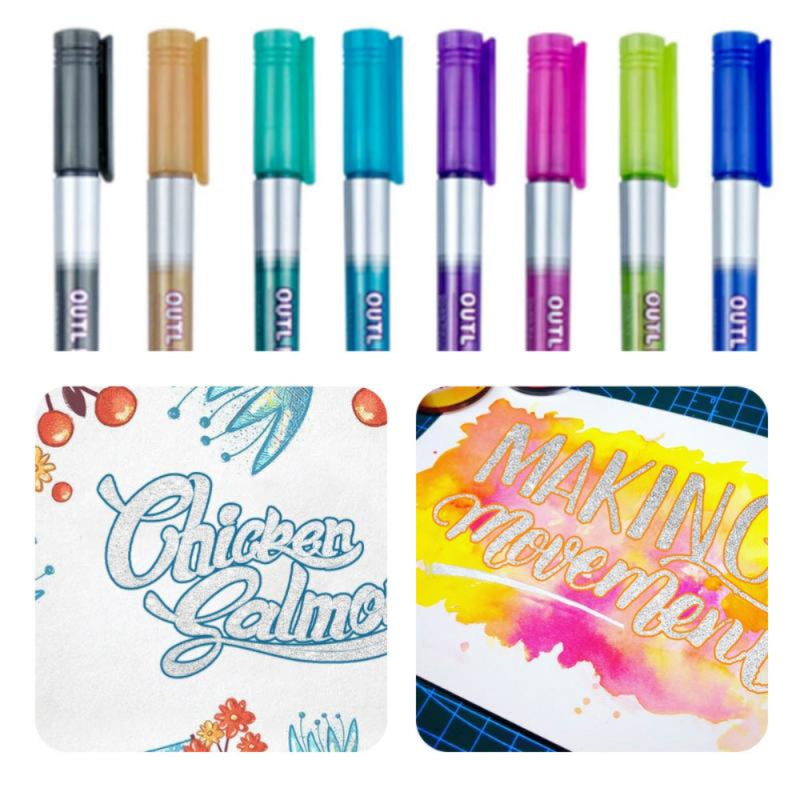 8 Colors Double Line Pen