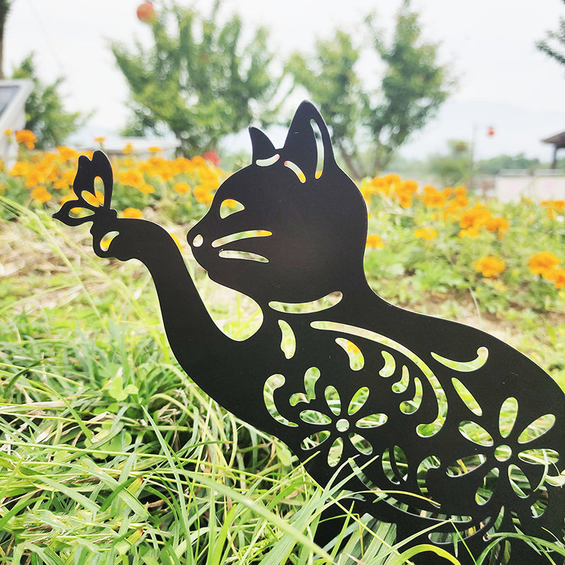 Metal Cat Garden Statues