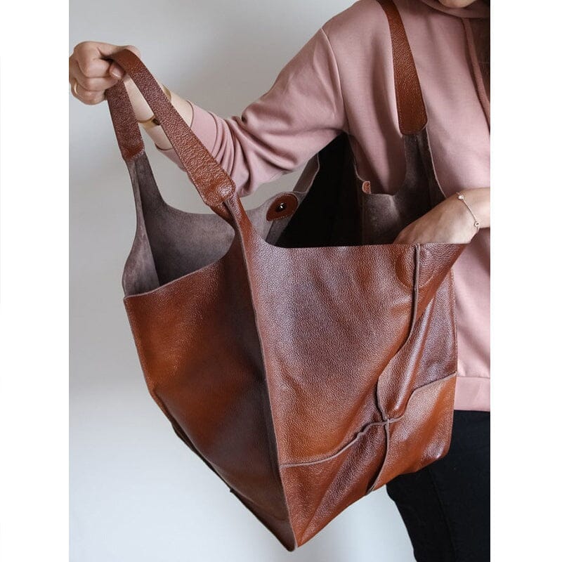 Oversized leather tote