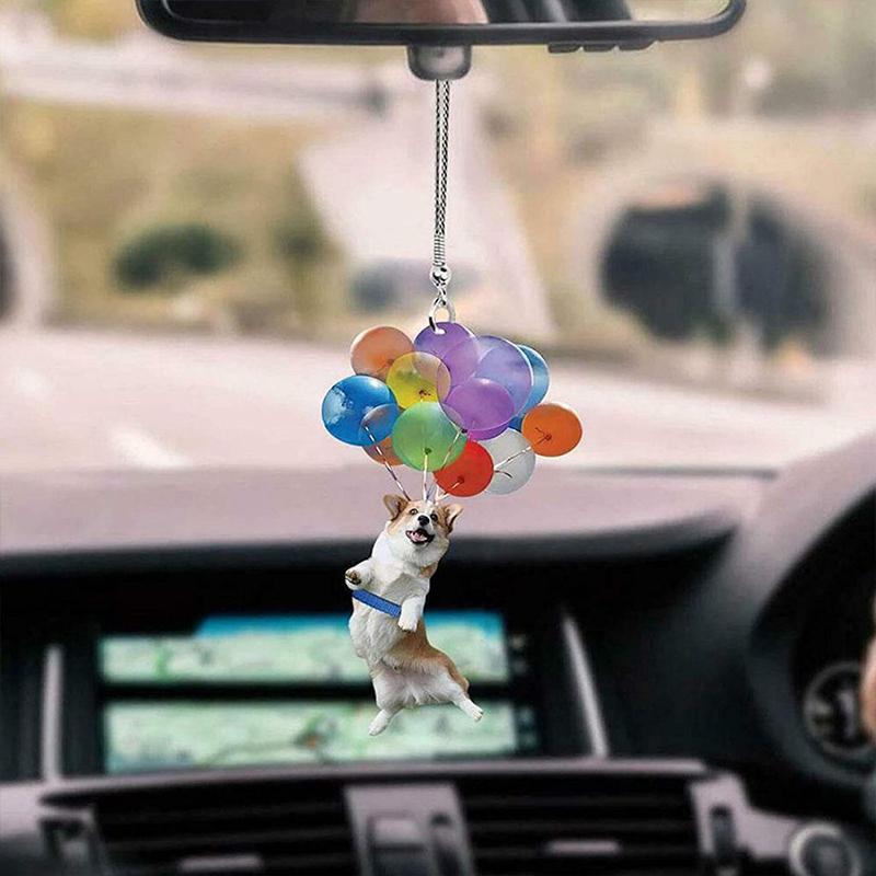 Dog Fly With Bubbles Car Hanging Ornament