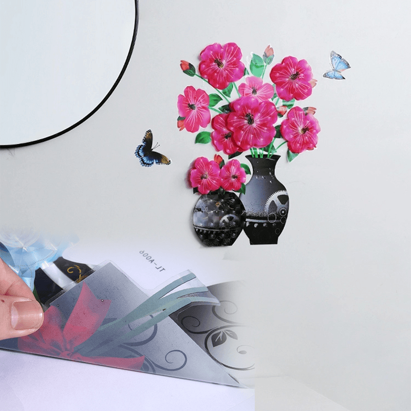 DIY Plant Vase 3D Stereo Stickers Self-Adhesive