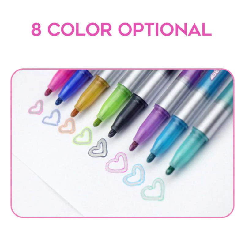 8 Colors Double Line Pen