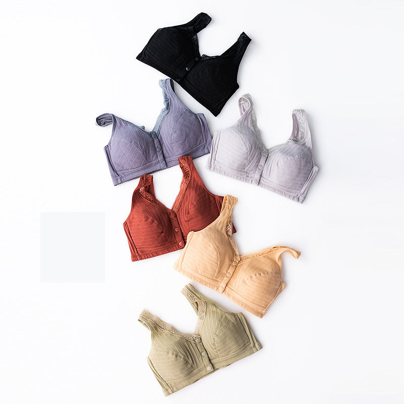 Cotton Front Button Thin Bra (2PCS)