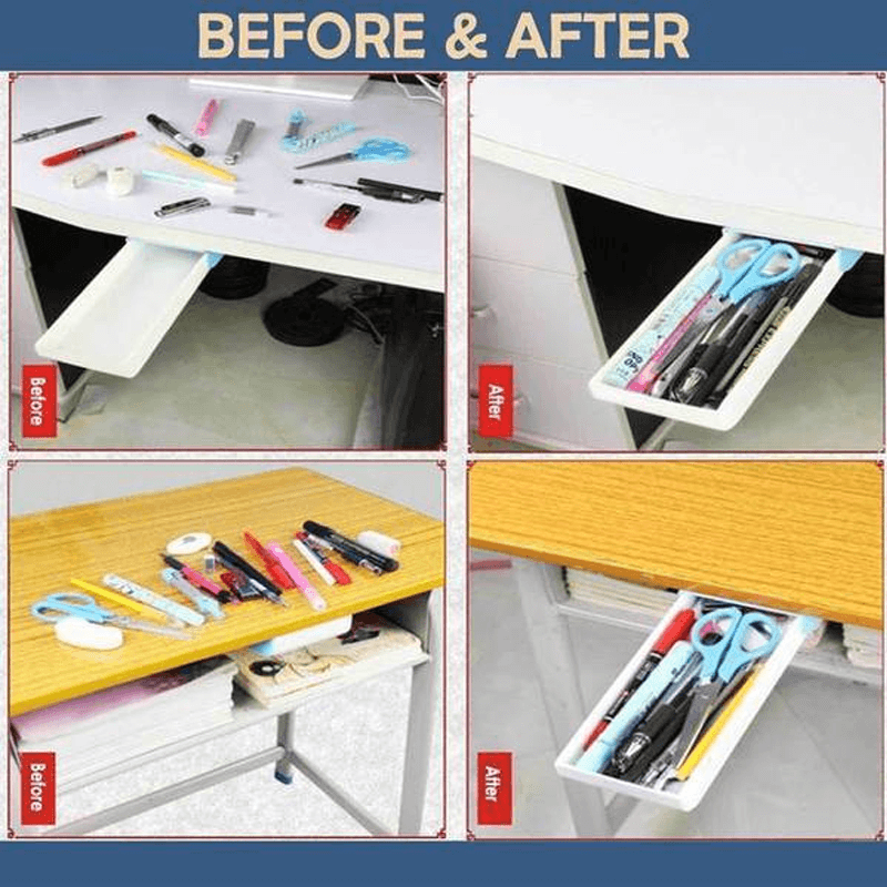 Punch-Free Under Table Storage Drawer