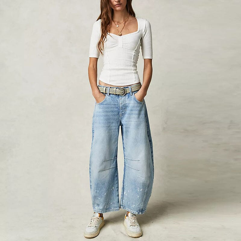 Mid-Rise Barrel Jeans