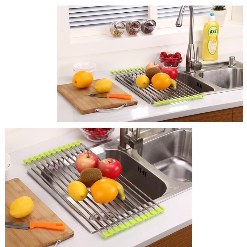 Comfybear™Foldable stainless Steel Roll Up Dish Drying Rack