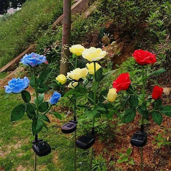 3 LED Solar Rose Flower Light