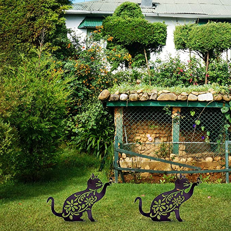 Metal Cat Garden Statues