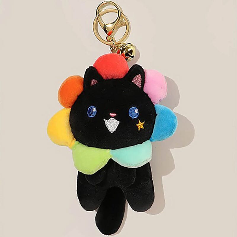 Colorful Sunflower Cat Keychain