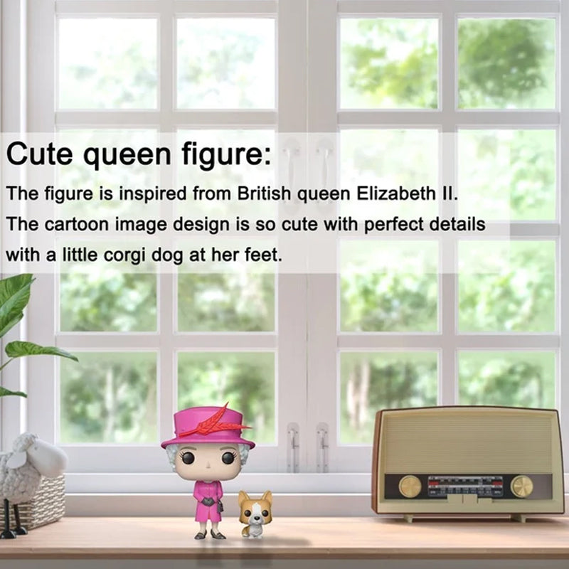 Queen Of England Character And Corgi Scale Model