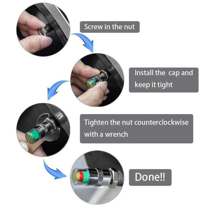 Comfybear Tire Pressure Indicator Valve Stem Caps