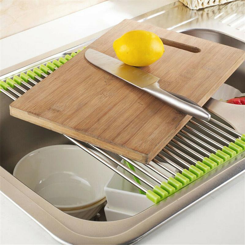 Comfybear™Foldable stainless Steel Roll Up Dish Drying Rack