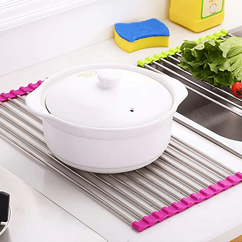 Comfybear™Foldable stainless Steel Roll Up Dish Drying Rack