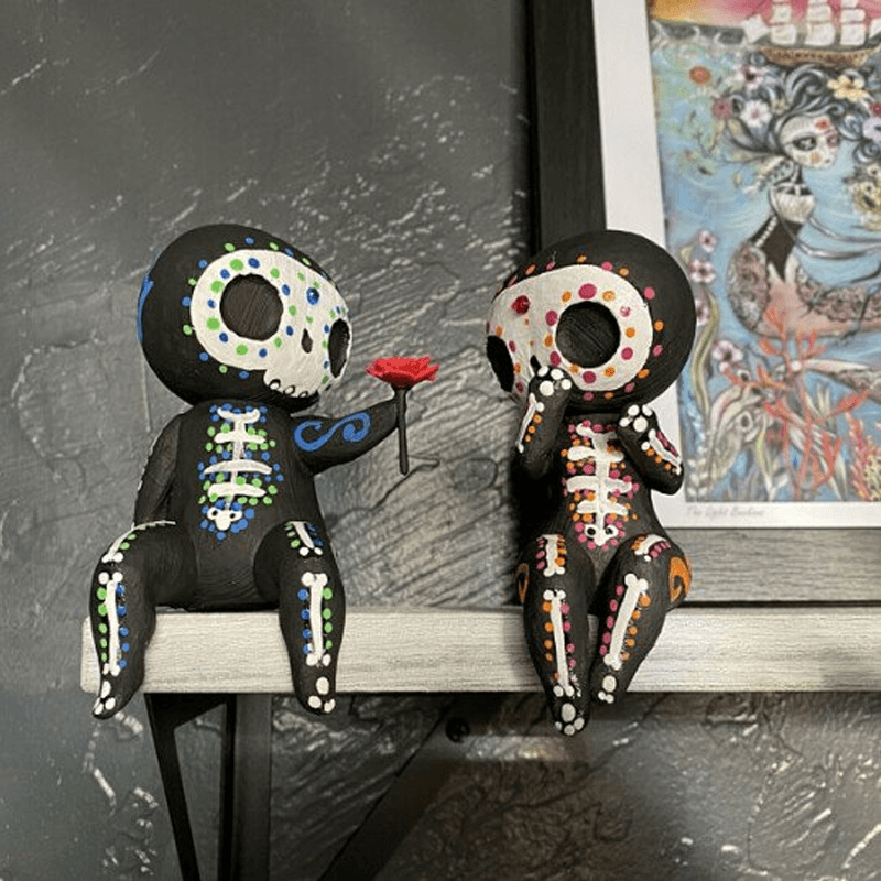 Sugar Skull Couple Figurine