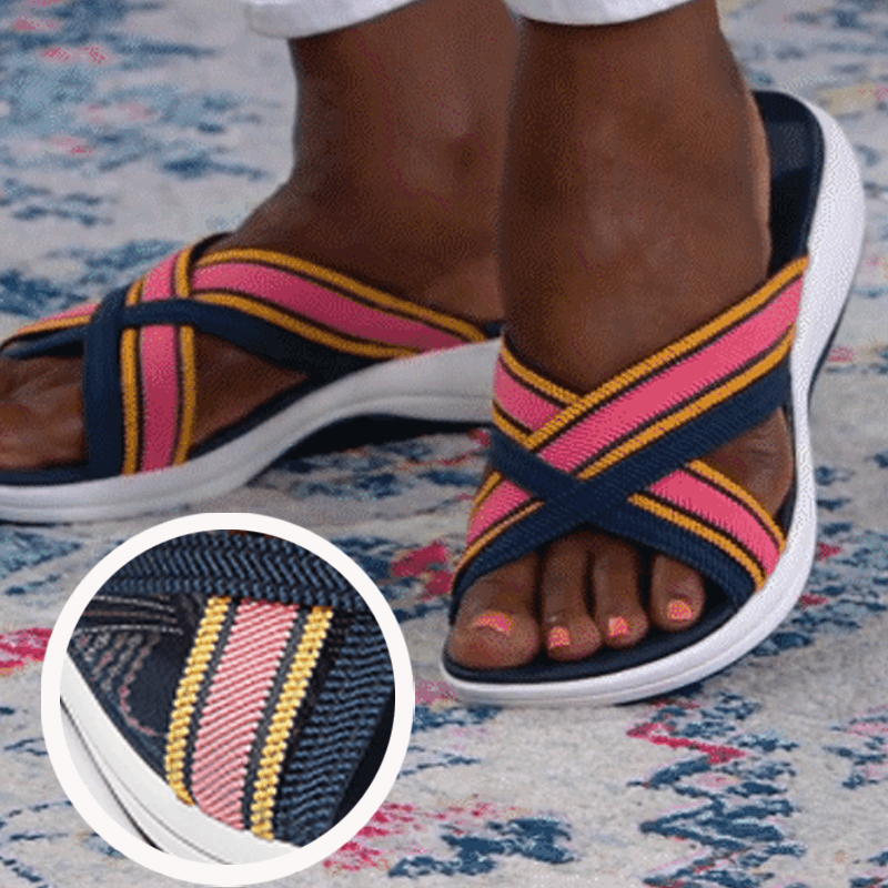 Comfybear™Stretch Cross Orthotic Slide Sandals