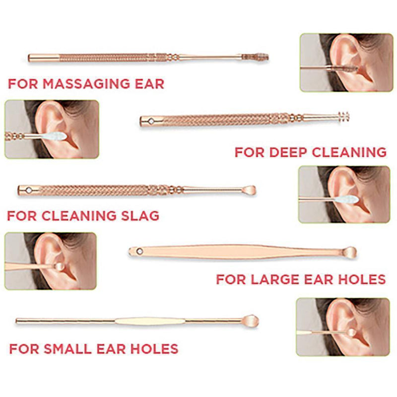 6PCS Set Stainless Steel Ear Wax Remover
