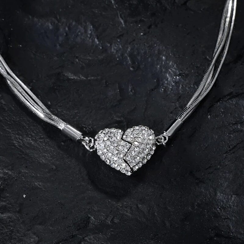 Diamond-Set Magnetic Heart Pendant