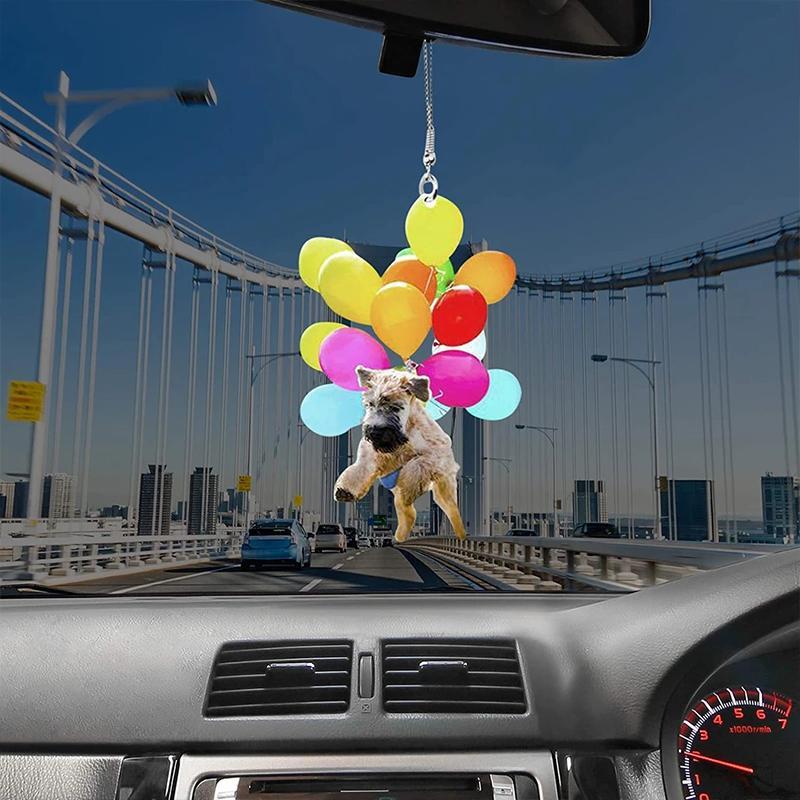 Dog Fly With Bubbles Car Hanging Ornament