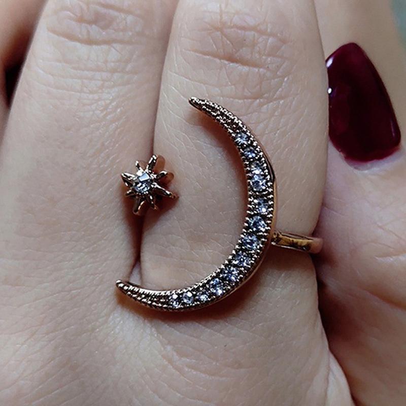Moon & Star Ring
