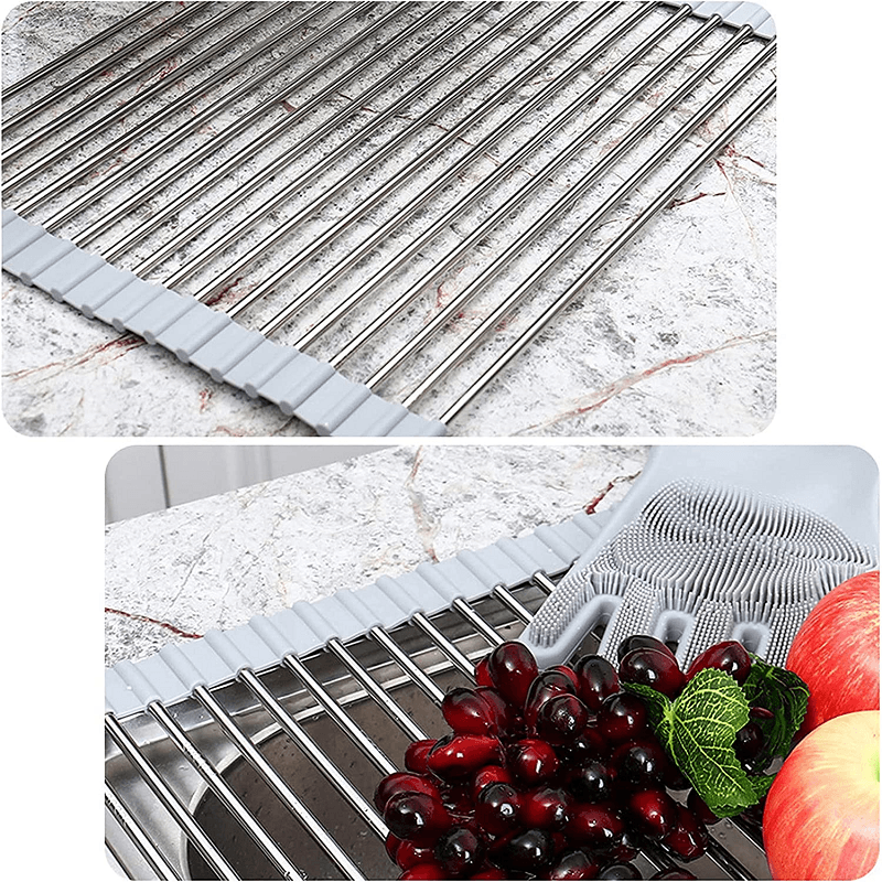 Comfybear™Foldable stainless Steel Roll Up Dish Drying Rack