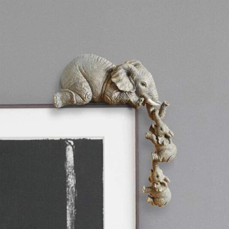 Elephant sitter hand-painted figurines